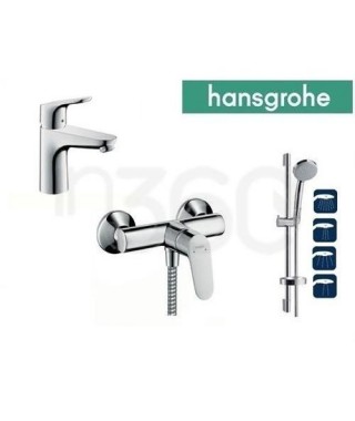 HANSGROHE FOCUS 100 bateria umywalkowa + prysznicowa + Crometta 100