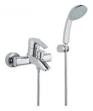 Jednouchwytowa bateria wannowa z zestawem prysznicowym. GROHE Eurostyle, Chrom