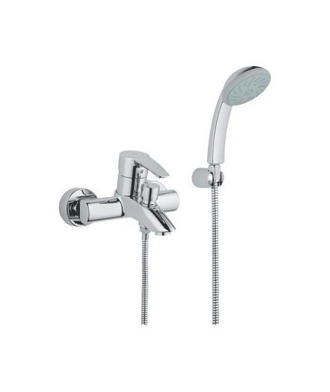 Jednouchwytowa bateria wannowa z zestawem prysznicowym. GROHE Eurostyle, Chrom