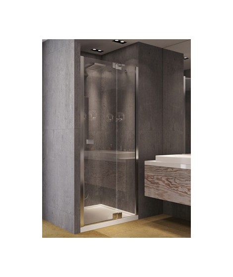 Drzwi prysznicowe uchylne NEW TRENDY KAMEA 100/200 chrom, szkło czyste, lewe