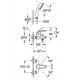 Jednouchwytowa bateria wannowa z zestawem prysznicowym. GROHE Eurosmart, Chrom