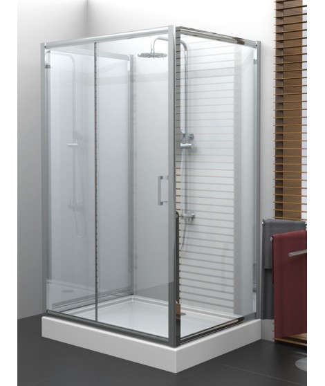 Kabina prysznicowa trójścienna 100x80x190 cm NEW TRENDY VARIA szkło czyste