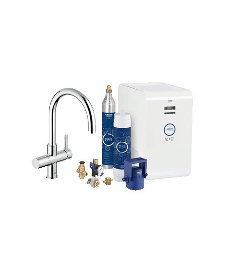 Bateria kuchenna z filtrem do wody. Zestaw startowy, GROHE Blue® Chilled and Sparkling. Chrom 31323001