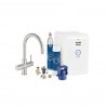 Bateria kuchenna z filtrem do wody. Zestaw startowy, GROHE Blue® Chilled and Sparkling. Supersteel 31323DC1