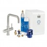 Bateria kuchenna z filtrem do wody. Zestaw startowy, GROHE Blue® Chilled and Sparkling. Supersteel 31324DC1
