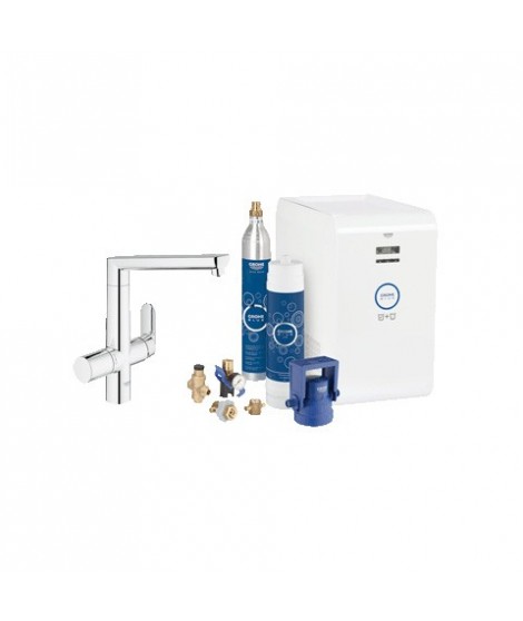 Bateria kuchenna z filtrem do wody. Zestaw startowy, GROHE Blue® K7 Chilled and Sparkling Chrom 31346001