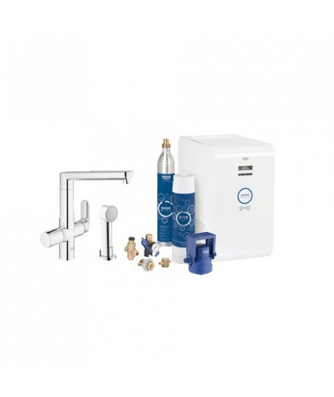 Bateria kuchenna z filtrem do wody. Zestaw startowy, GROHE Blue® K7 Chilled and Sparkling. Chrom 31355001