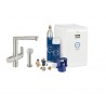 Bateria kuchenna z filtrem do wody. Zestaw startowy, GROHE Blue® K7 Chilled and Sparkling. Supersteel 31355DC1