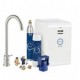 Zawór sztorcowy z filtrem do wody. Zestaw startowy, GROHE Blue® Mono Chilled and Sparkling. Supersteel