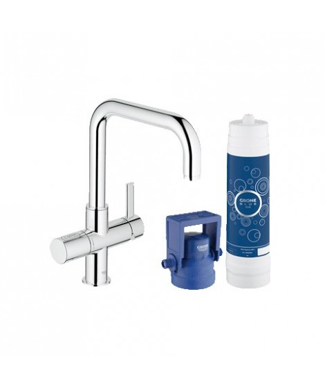 Bateria kuchenna z filtrem do wody. Zestaw startowy, GROHE Blue® Pure. Chrom