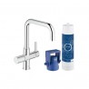 Bateria kuchenna z filtrem do wody. Zestaw startowy, GROHE Blue® Pure. Chrom