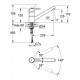 Jednouchwytowa bateria zlewozmywakowa, DN15. GROHE. Concetto. Chrom