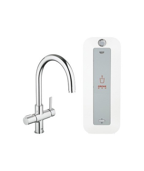 Bateria kuchenna z boilerem (8 litrów). GROHE . Red Duo. Chrom