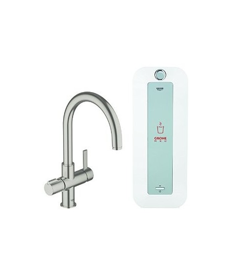 Bateria kuchenna z boilerem (8 litrów). GROHE . Red Duo. Supersteel