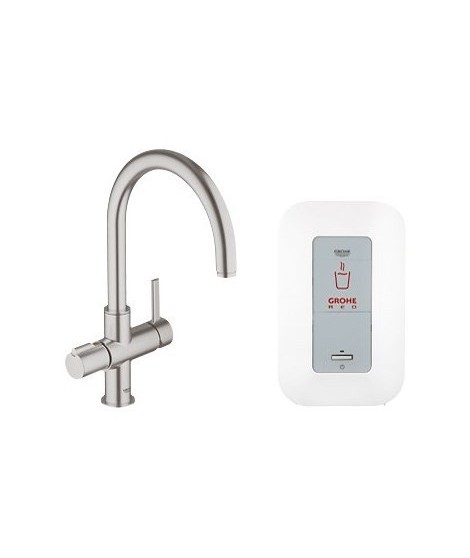 Bateria kuchenna gotująca wode z boilerem (4 litry ) GROHE Red Duo Supersteel 30083DC0