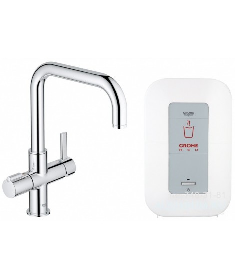 Bateria kuchenna gotująca wode z boilerem (4 litry ) GROHE Red Duo. Chrom 30145000