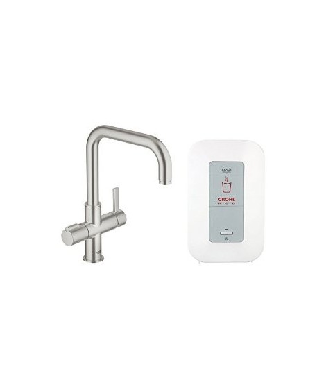 Bateria kuchenna gotująca wode z boilerem (4 litry ) GROHE Red Duo. Supersteel 30145DC0