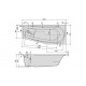 Wanna asymetryczna 70x160cm SANPLAST WAL(P)/AS biały ew. prawa