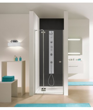 Drzwi prysznicowe 120x195cm SANPLAST DJ2/FREE-120-S. profil chrom/błyszczący. wzór szyby W0