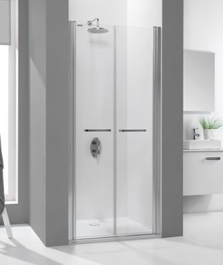 Drzwi prysznicowe 90x195cm SANPLAST DD/PRIII-90-S. profil srebrny błyszczący. wzór szyby W0