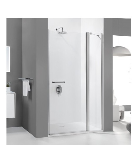 Drzwi prysznicowe 100x195cm SANPLAST DJ2/PRIII-100-S. profil srebrny matowy. wzór szyby W0