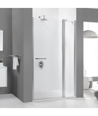 Drzwi prysznicowe 120x195cm SANPLAST DJ2/PRIII-120-S. profil srebrny matowy. wzór szyby W0