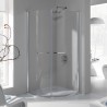Kabina półokrągła 80x80x195cm SANPLAST KP2/PRIII-80-S. profil biały ew. wzór szyby W0