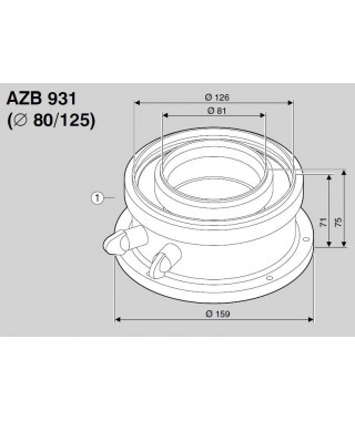 JUNKERS Adapter powietrzno-spalinowy z króćcami pomiarowymi AZB 931 7738112714