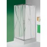Kabina prostokątna 80x100x190cm SANPLAST KN/TX5 profil srebrny błyszczący. wzór szyby W15
