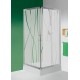 Kabina kwadratowa 80x80x190cm SANPLAST KN/TX5 profil srebrny błyszczący. wzór szyby W15