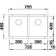 Zlewozmywak jaśmin BLANCO SUBLINE 350/350-U. 75x46 (bez korka aut.)