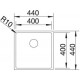 Zlewozmywak stalowy BLANCO CLARON 400-IF ,44x44 (bez korka aut.)