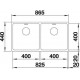 Zlewozmywak stalowy BLANCO ANDANO 400/400-IF , 86x44 (bez korka aut.)