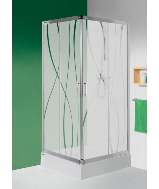 Kabina kwadratowa 90x90x190cm SANPLAST KN/TX5 profil srebrny błyszczący. wzór szyby W15