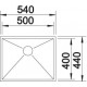 Zlewozmywak stalowy BLANCO ZEROX 500-U, 54x44 (bez korka aut.)