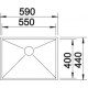 Zlewozmywak stalowy BLANCO ZEROX 550-U, 59x44 (bez korka aut.)