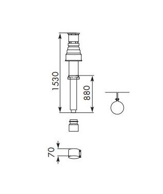 Pionowe wyprowadzenie przez dach ∅ 80/125 MM. PP. czarne VAILLANT