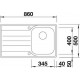 Zlewozmywak stalowy BLANCO MEDIAN 45 S-IF, 86x50 L