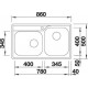 Zlewozmywak stalowy BLANCO MEDIAN 9-IF, 86x50 P