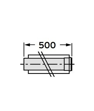 Rura przedłużająca koncentryczna ∅ 60/100 mm. 0.5 m. PP VAILLANT 303902