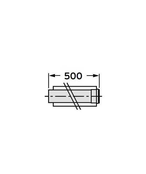 Rura przedłużająca koncentryczna ∅ 60/100 mm. 0.5 m. PP VAILLANT 303902