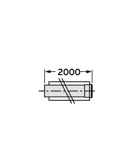 Rura przedłużająca koncentryczna ∅ 60/100 mm. 2.0 m. PP VAILLANT 303905