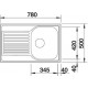 Zlewozmywak stalowy dekor BLANCO TIPO 45 S Compact, 78x50 (bez korka aut.)