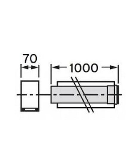 Rura przedłużająca koncentryczna ∅ 80/125 mm. 1.0 m. PP VAILLANT 303203