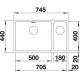 Zlewozmywak stalowy BLANCO ANDANO 500/180-U , 75x44 (bez korka aut.) P