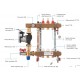 Rozdzielacz z ukadem mieszajacym. zaworem trójdrożnym do ogrzewania podłogowego z pompą energooszczędną GORGIEL Rst-7PTMe (20-40