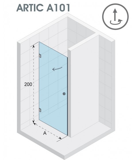 Drzwi prysznicowe 100 RIHO ARTIC A101 lewe, szkło przezroczyste