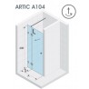 Drzwi prysznicowe 90 RIHO ARTIC A104 lewe, szkło przezroczyste