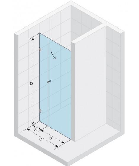 Drzwi prysznicowe 120 RIHO S102 Scandic szkło przezroczyste