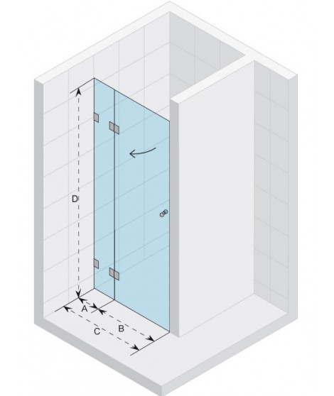 Drzwi prysznicowe 120 RIHO S104 Scandic szkło przezroczyste
